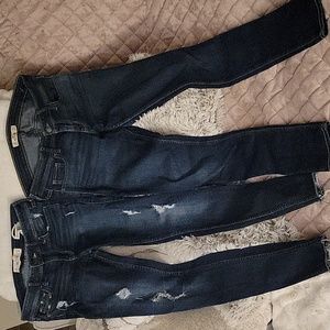 Raw hem distressed low rise Super Skinny & a regular pair of Low Rise Hollister